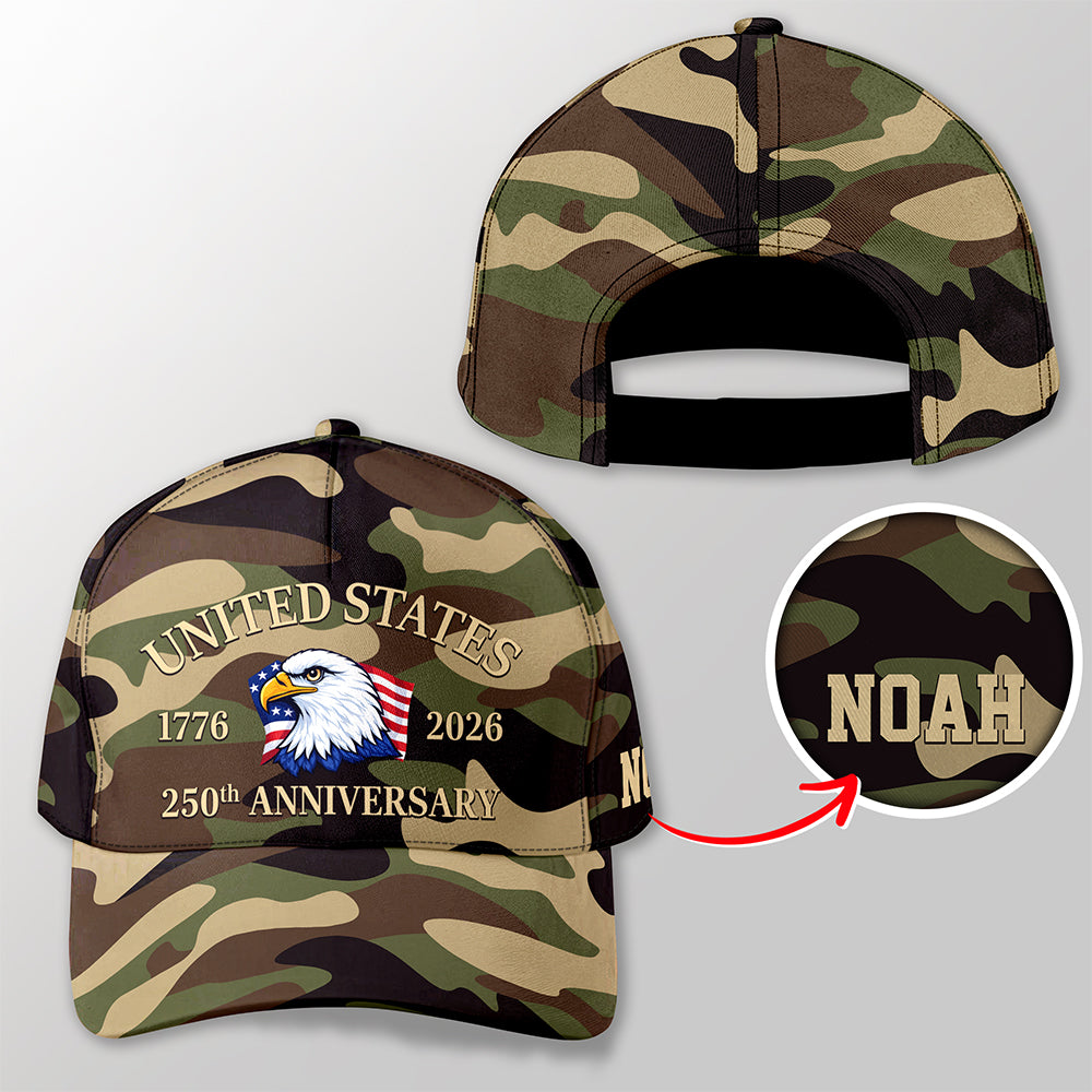 Custom Name United State America 250 Years AOP Cap TH10 169501