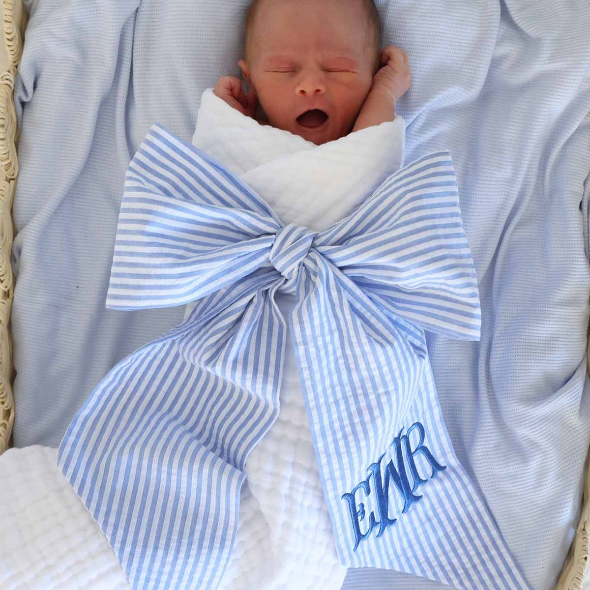 Personalized Embroidered Baby Name Monogram Newborn Bow Sash LM32 669905
