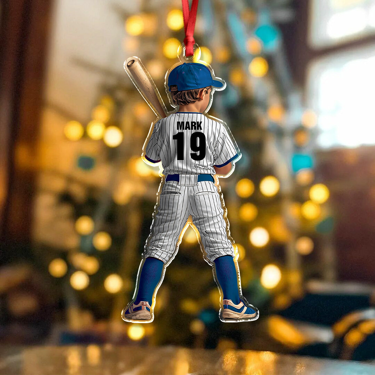 Custom Name Kid Baseball Player Personalized Acrylic Ornament HA75 897872