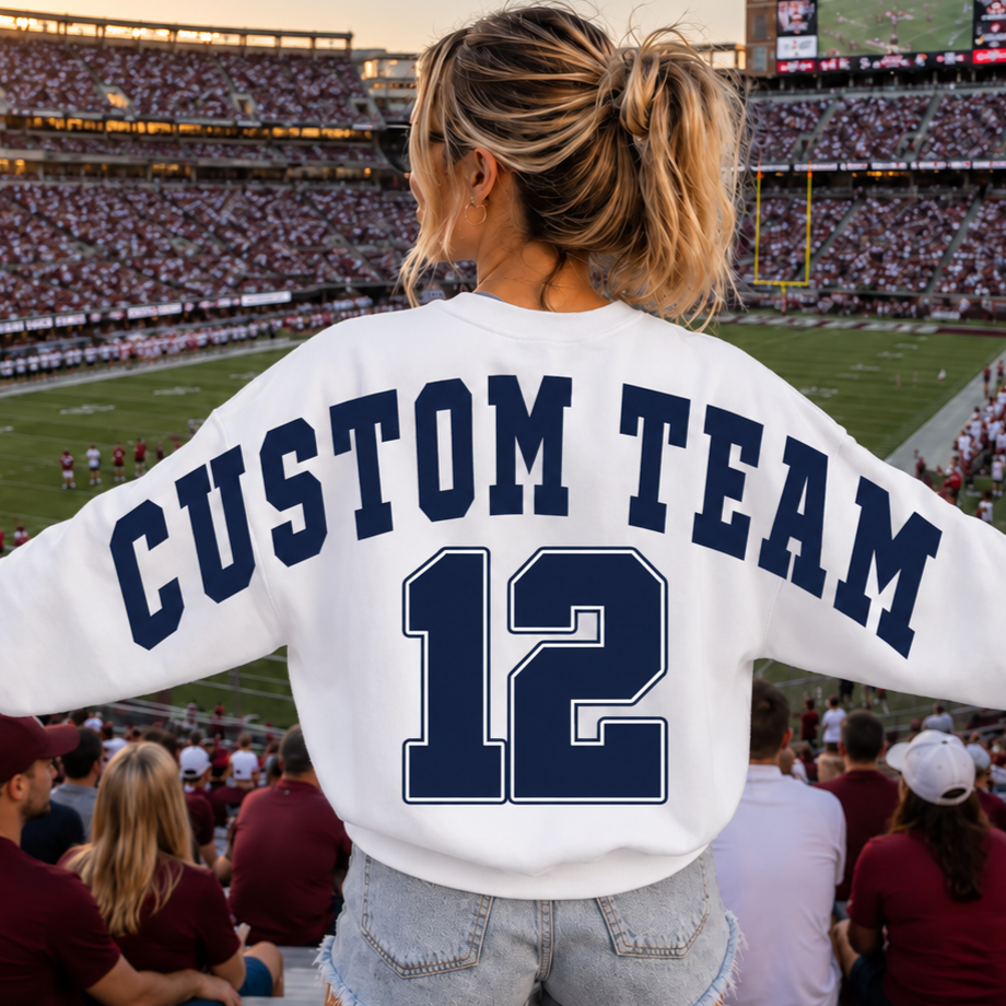 Custom Sport Team & Number Oversized Shirt, Shoulder to Shoulder Sweatshirt, Hoodie LM32 670117