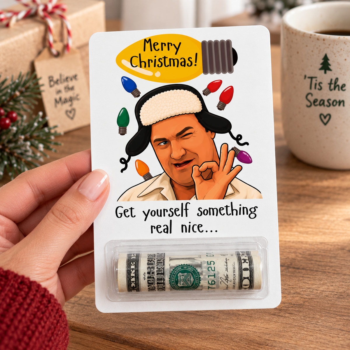 Get Yourself Something Real Nice - Merry Christmas Cousin Money Holder Card LM32 670155