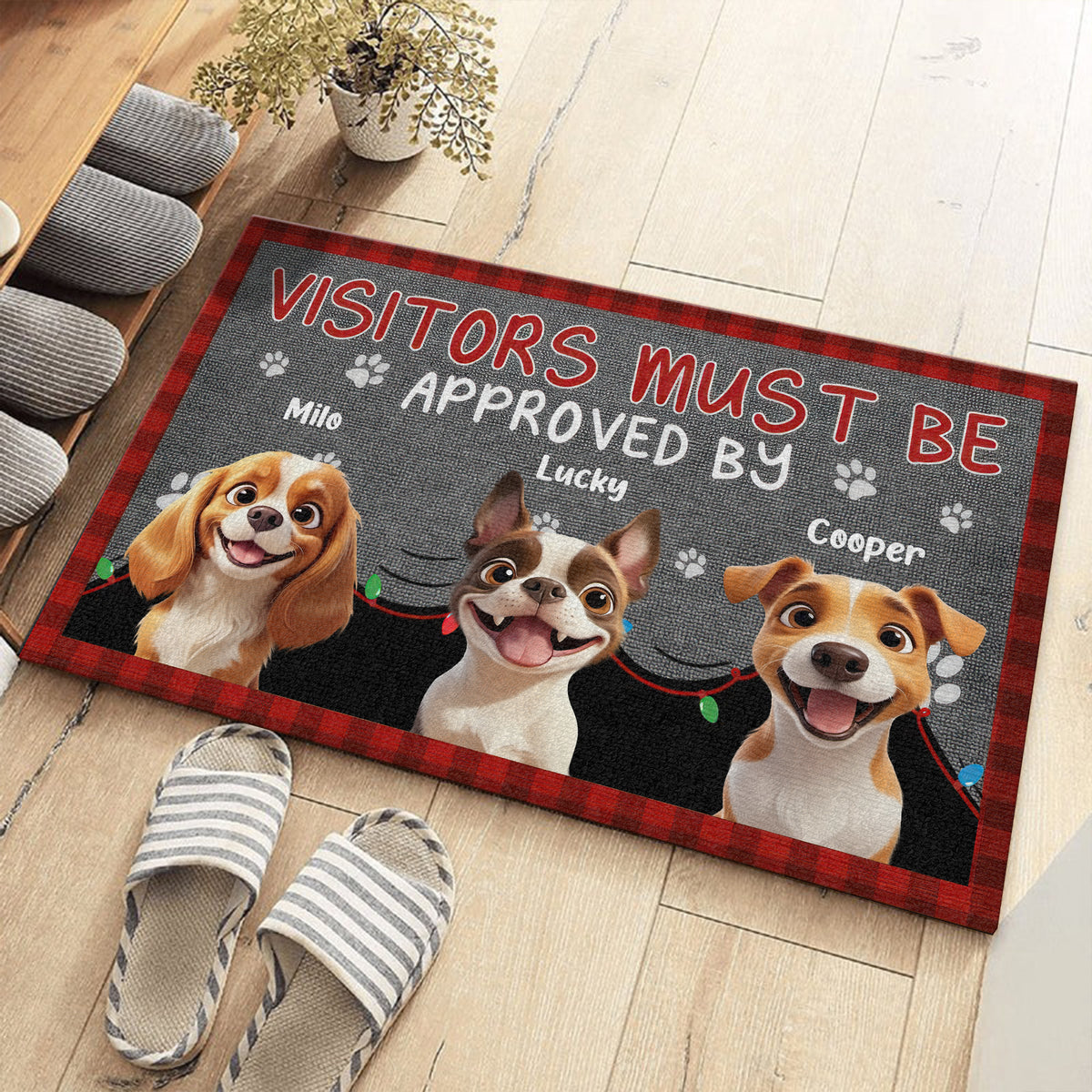 Custom 3D Cute Dog Visitors Mus Be Approved By Dog Personalized Doormat HA75 898186