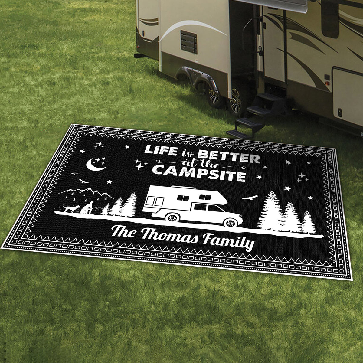 Personalized Happy Campers Camping Patio Rug For Camping Lovers CH07 896190
