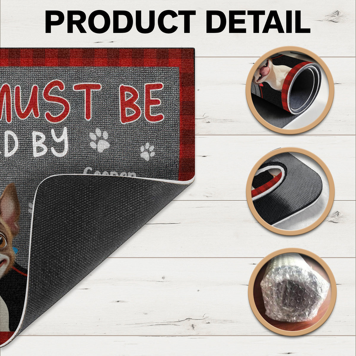 Custom 3D Cute Dog Visitors Mus Be Approved By Dog Personalized Doormat HA75 898186