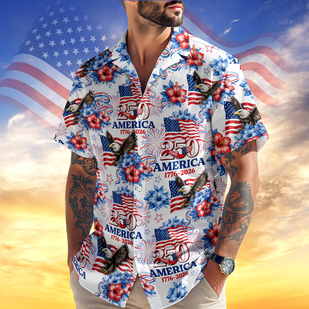 250 Years America 1776-2026 Patriotic Hawaii Shirt HA75 920180
