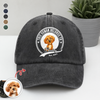 Custom Photo This Human Belongs To Dog Cat With Funny Caricature Style Washed Denim Baseball Cap For Dog And Cat Lovers HO82 894506