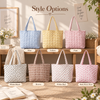 Personalized Crochet Name Quilted Heart Tote Bag with Lace Ribbon LM32 670085
