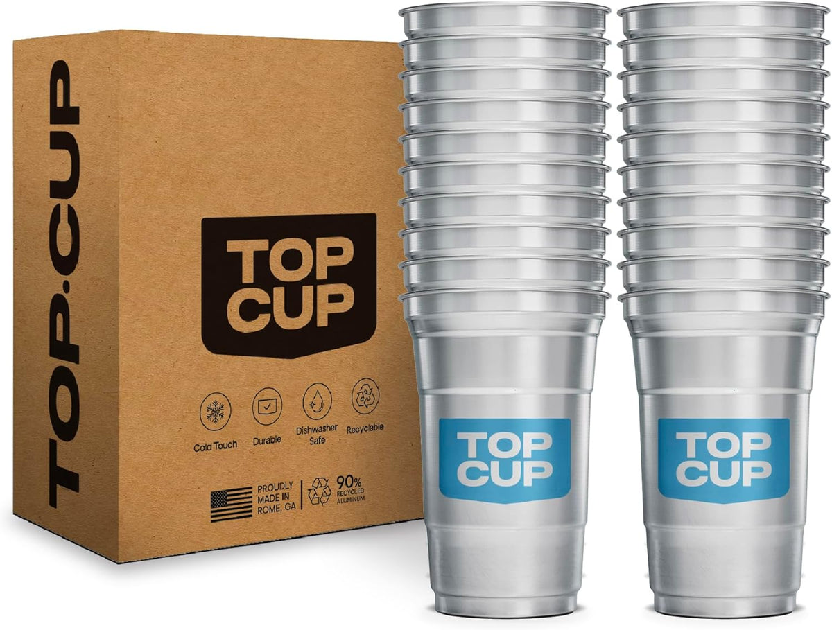 America'S 250Th Birthday 20 Oz Reusable Aluminum Cups 20 Count | Durable, Reusable & Recyclable, Made in USA