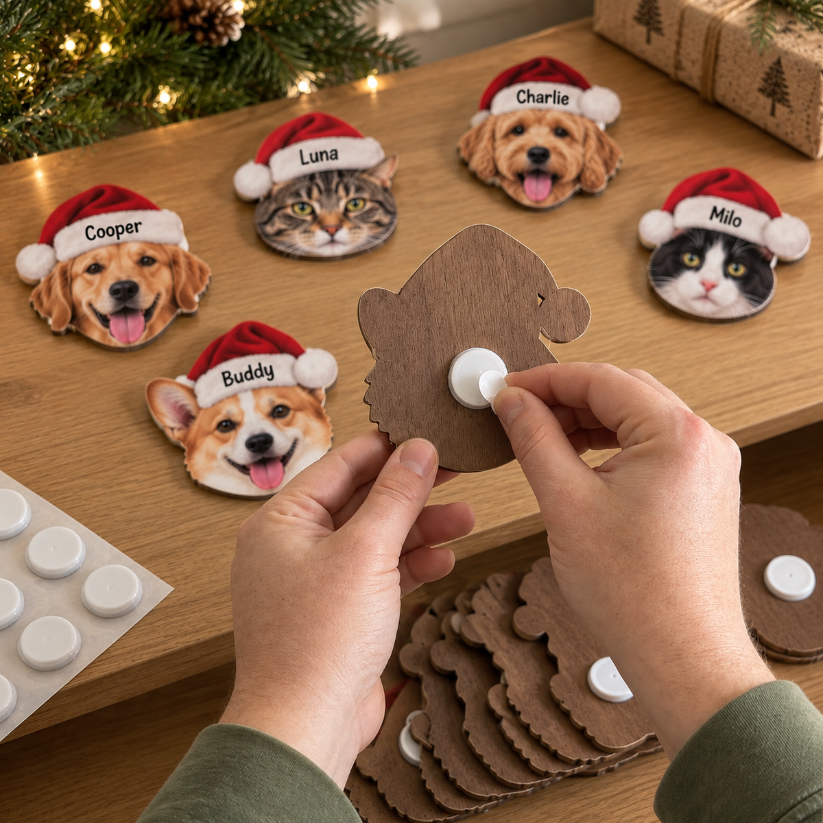 Personalized Pet Photo Christmas LED Wall Decor, Custom Dog Cat Light LM32 670135