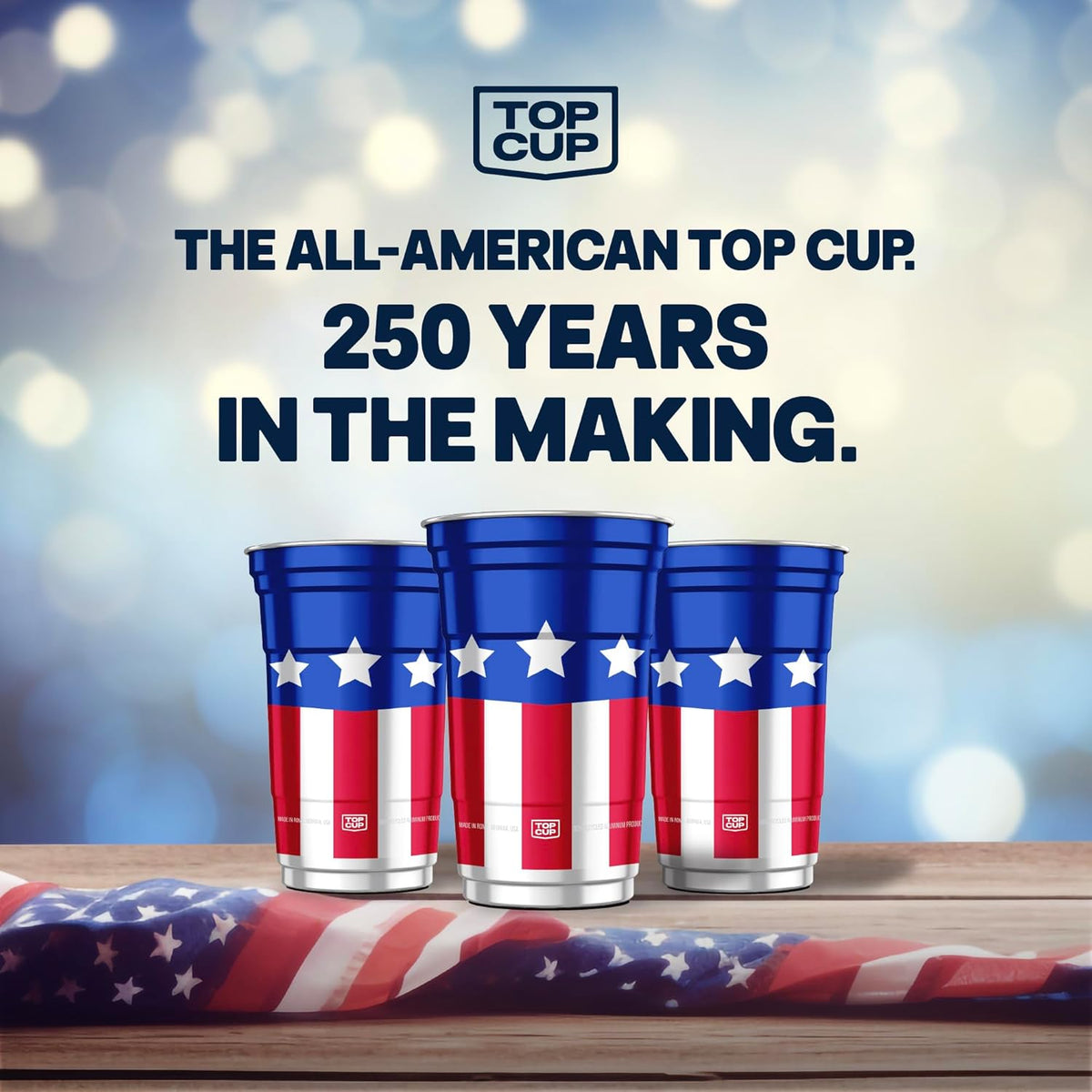 America'S 250Th Birthday 20 Oz Reusable Aluminum Cups 20 Count | Durable, Reusable & Recyclable, Made in USA