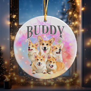 Custom Dog Photo and Name Retro Ceramic Ornament For Dog Lovers LM32 891967