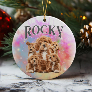 Custom Dog Photo and Name Retro Ceramic Ornament For Dog Lovers LM32 891967