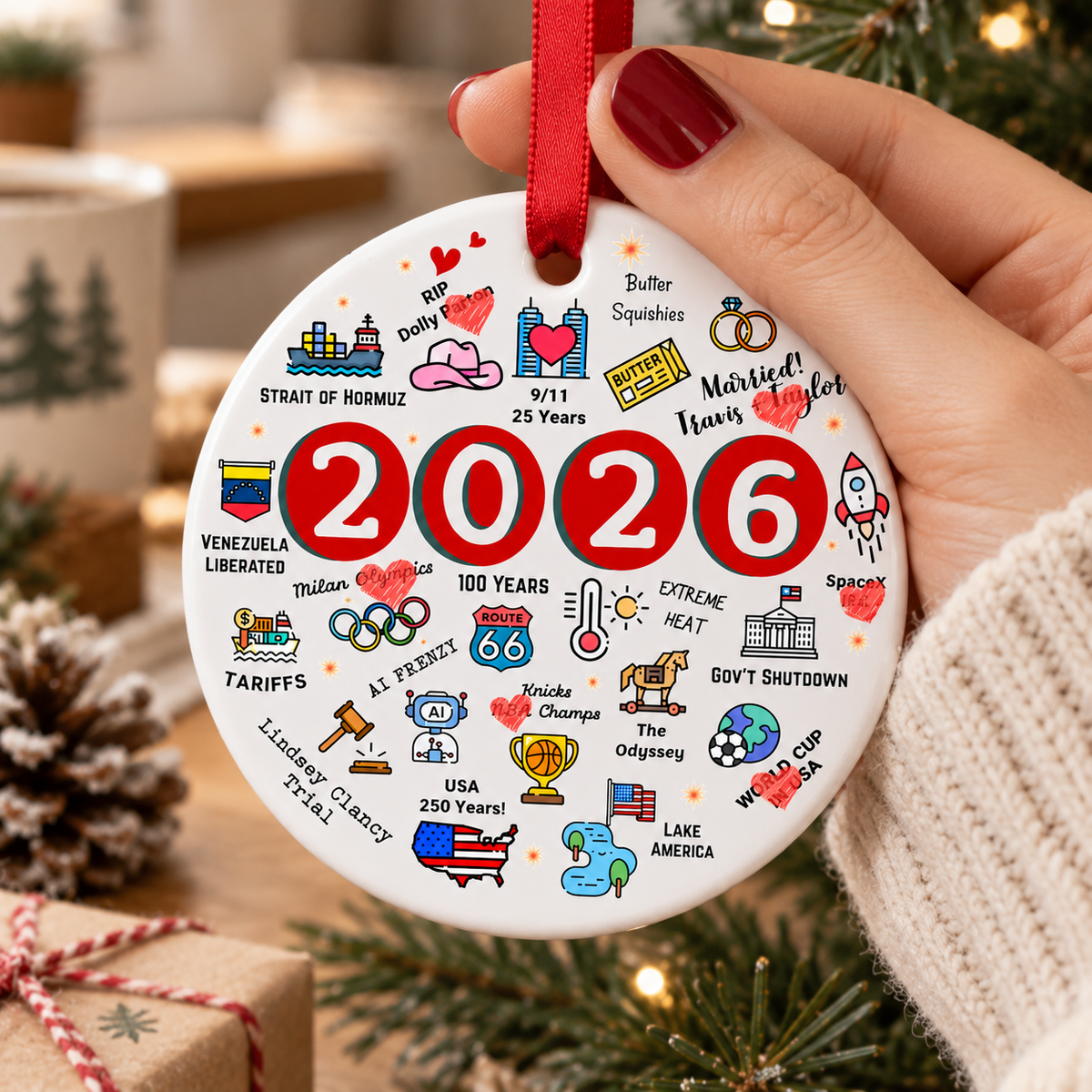 2026 Year in Review, Year to Remember Commemorative Ceramic Ornament LM32 670689