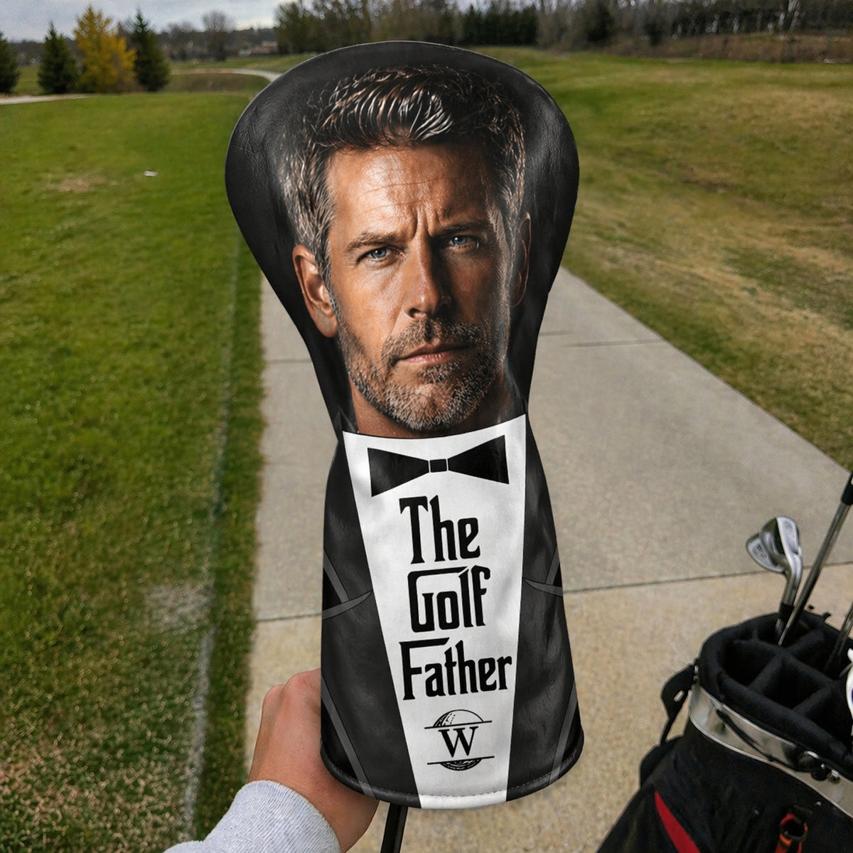 Custom Photo US Flag Golf Head Cover, Golf Club Cover - Gift For Dad, Golf Lovers HO82 902156