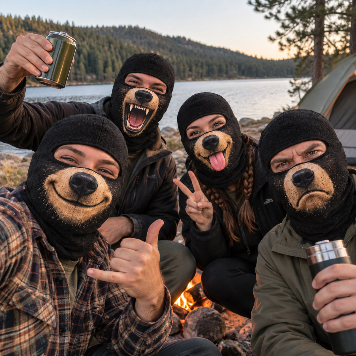 Funny Bear Face 3D Mask, Wildlife Adventure with Friends, Campers LM32 670417