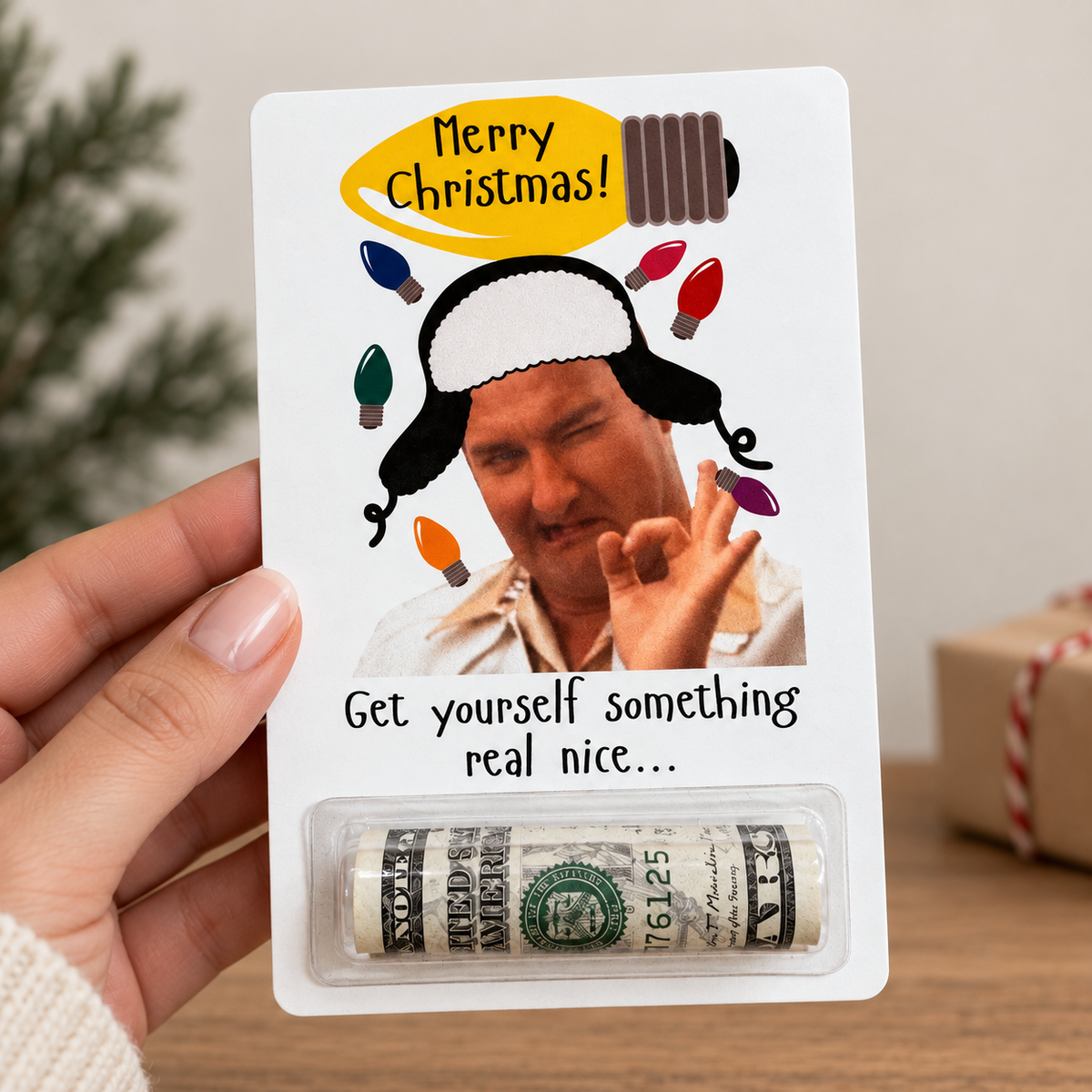 Get Yourself Something Real Nice - Merry Christmas Cousin Money Holder Card LM32 670155