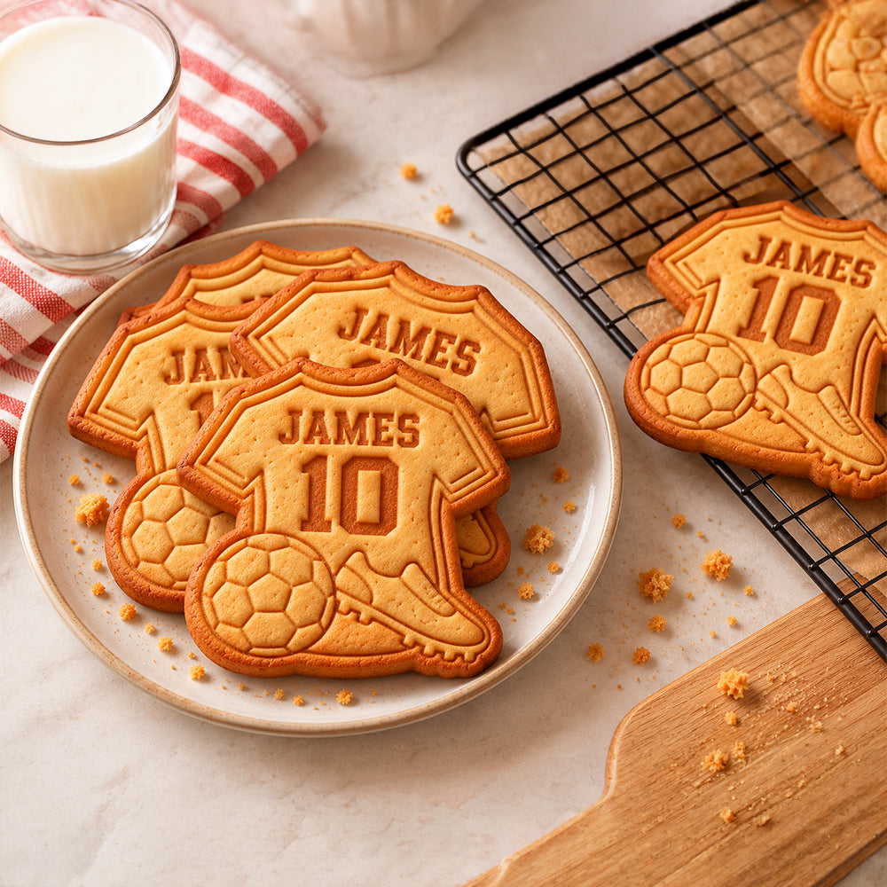 Custom Name Football Shirt Shaped Cookie Stamp, Sports Celebration Baking Accessory HO82 904160
