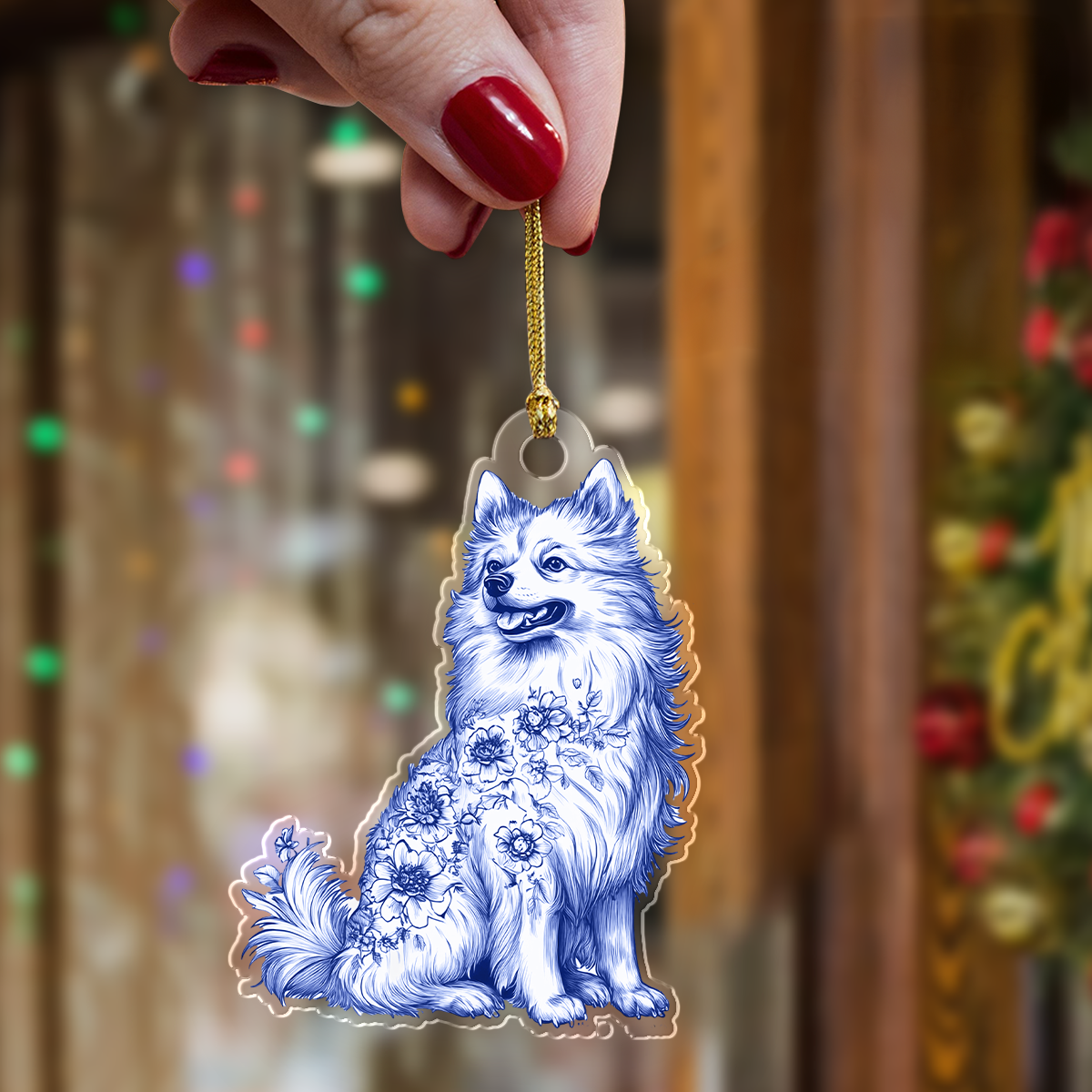 Personalized Dog Toile De Jouy Acrylic Ornament LM32 895043