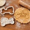 Personalized Name Santa Dog Christmas Shaped Cookie Stamp HA75 57010