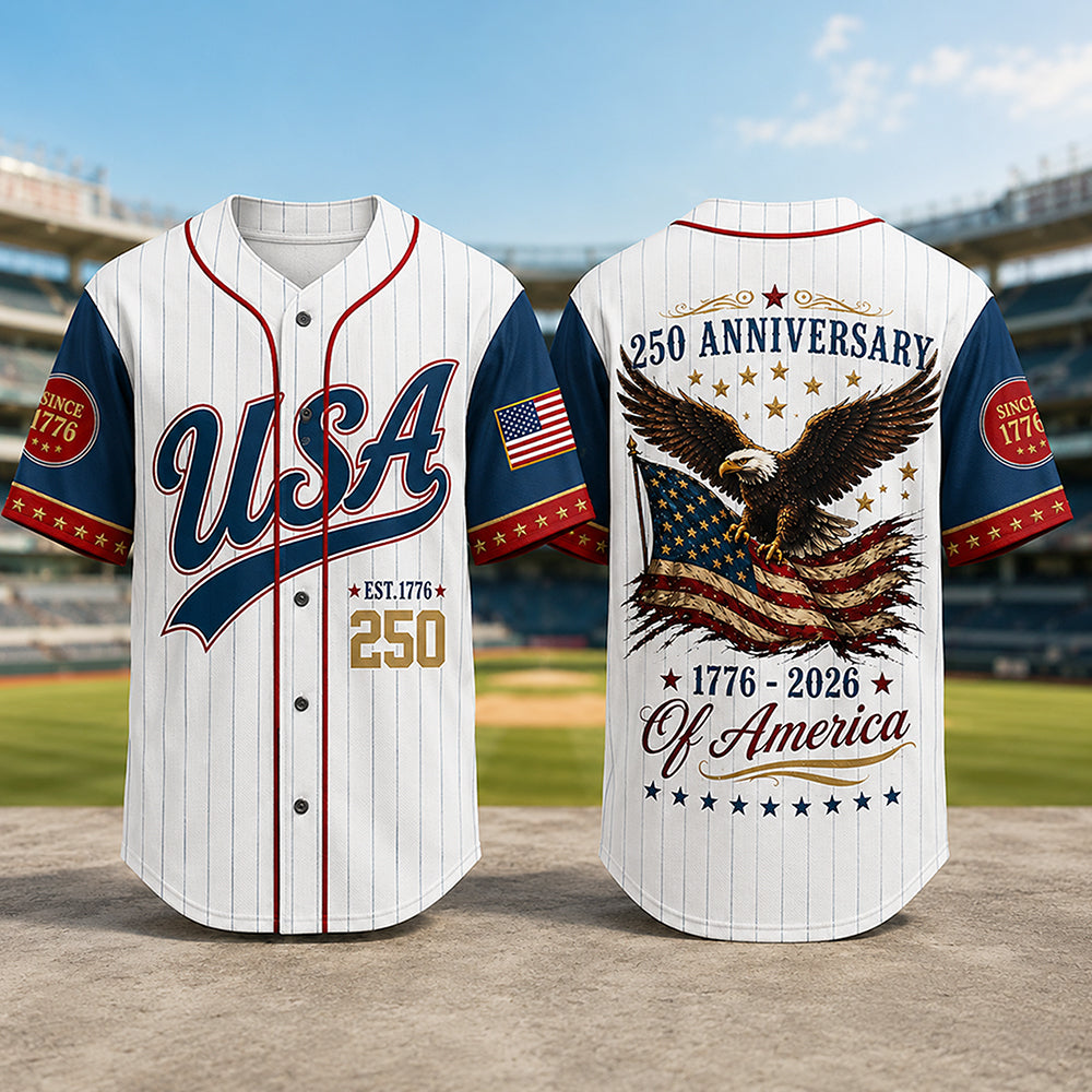 USA 250 Anniversary Baseball Jersey Shirt TH10 170169