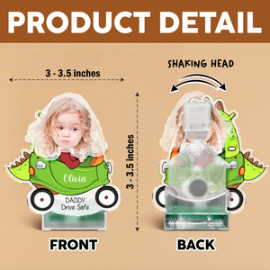 Custom Photo Father's Day Gift, Kids Face Bobblehead Gift for Dad, Drive Safe Daddy, Gift for New Dad Shaking Head Standee HO82 893830