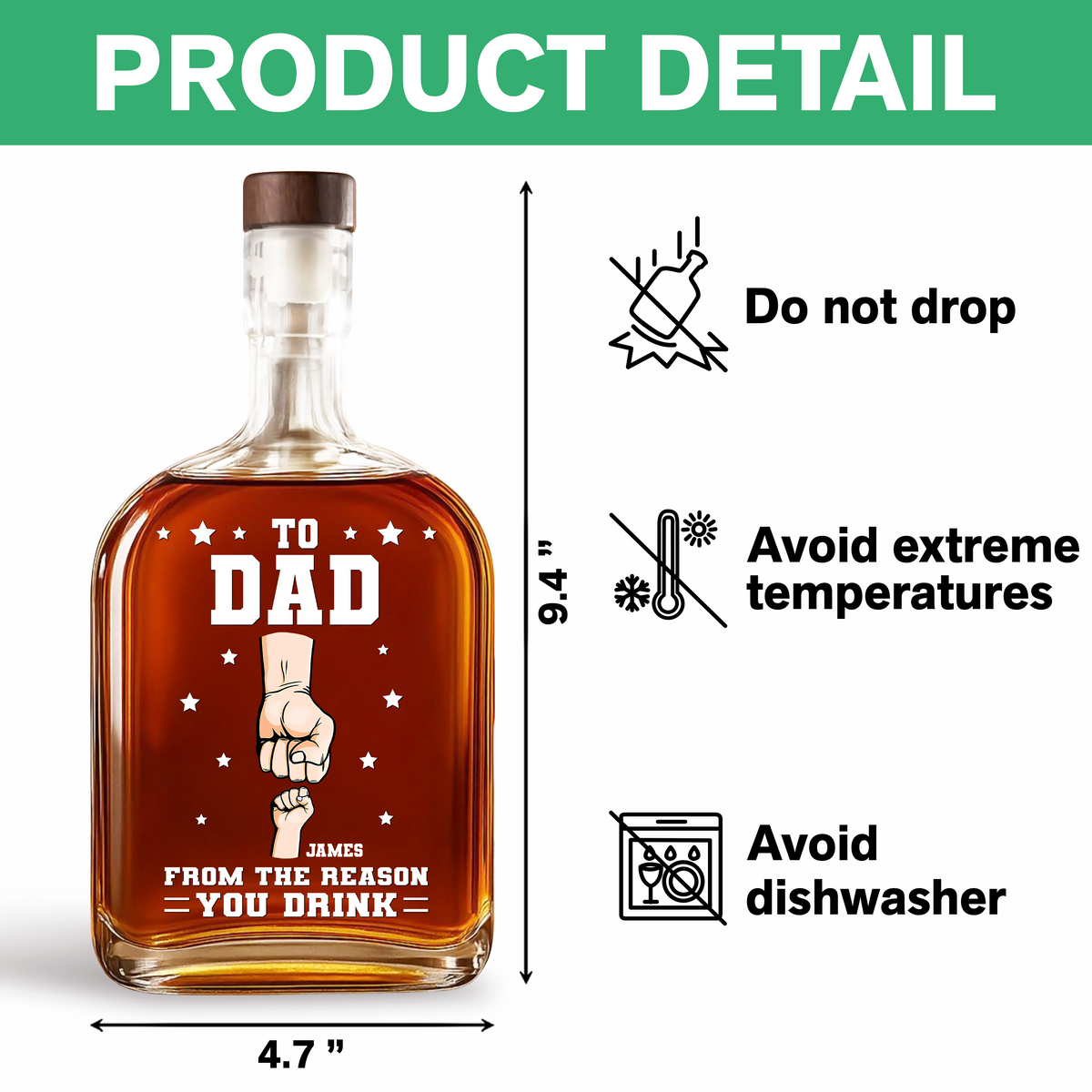 From The Reason You Drink - Family Personalized Whiskey Bottle HA75 892486