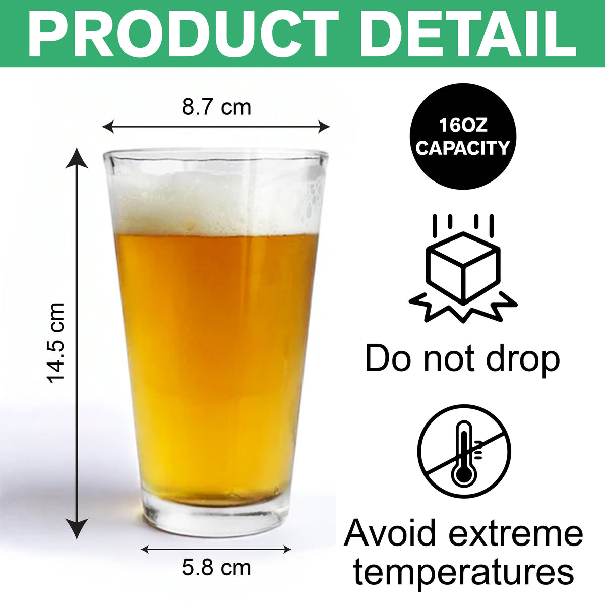 Custom Photo Cool Dog Cat in Dad’s Work Outfit Print Beer Glass HA75 892380