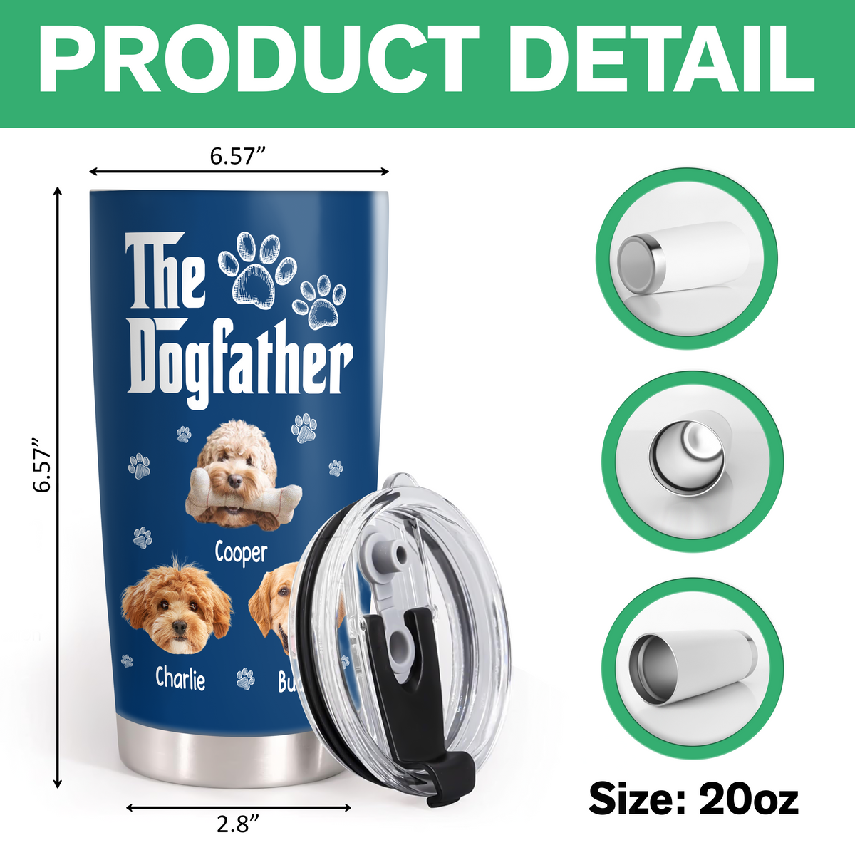 Cool Dog Father - Personalized Custom Fat Tumbler LM32 893699