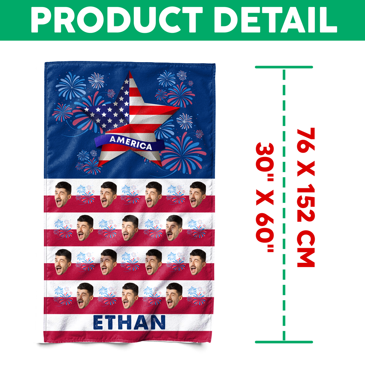 Custom Photo Independence Day Beach Towel CH07 895694