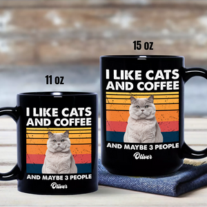 Custom Photo I Like Cats And Coffee Personalized Black Mug Gift For Cat Lovers LM32 895035