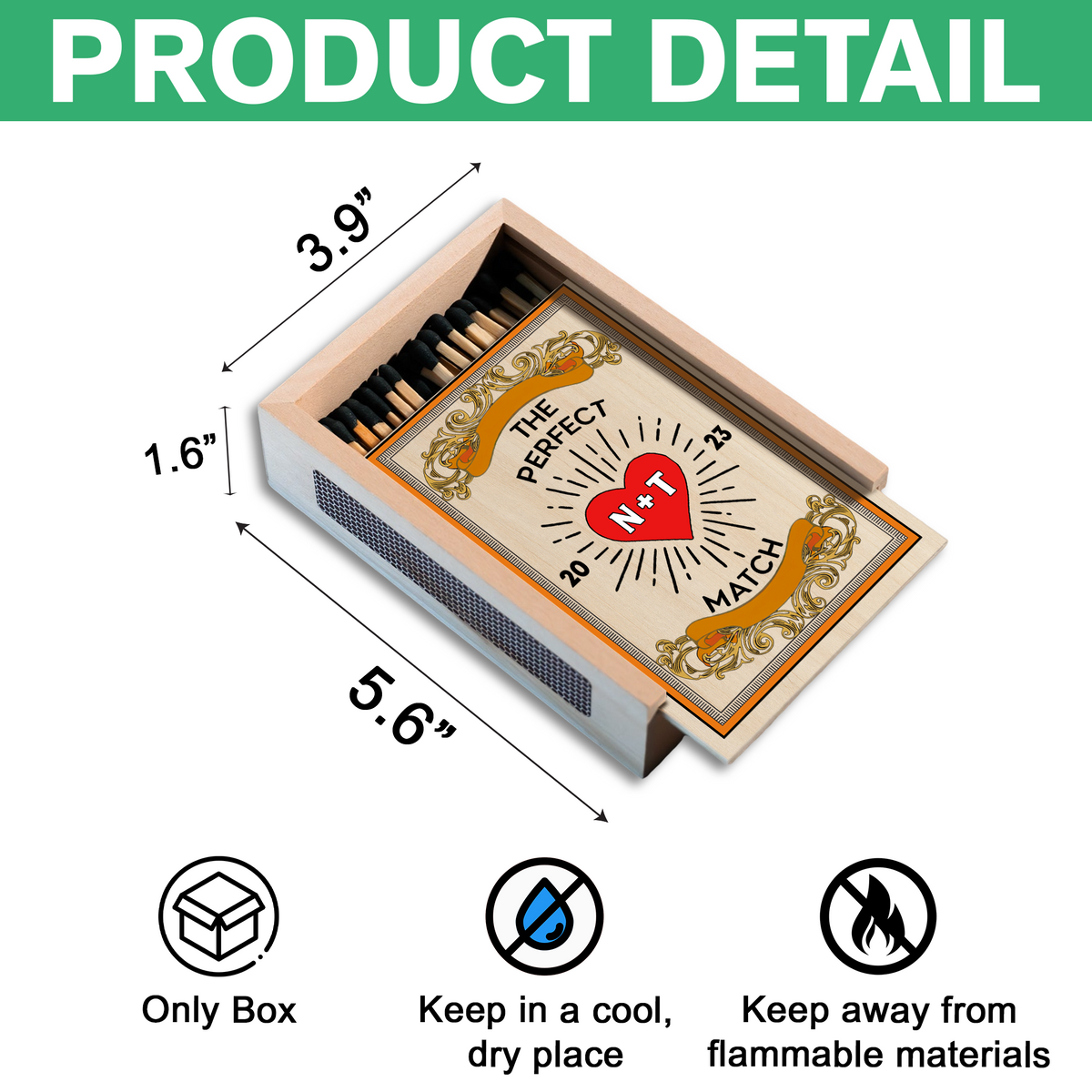 Personalized Gift For Couple Anniversary Unique Large Matchbox LM32 893799