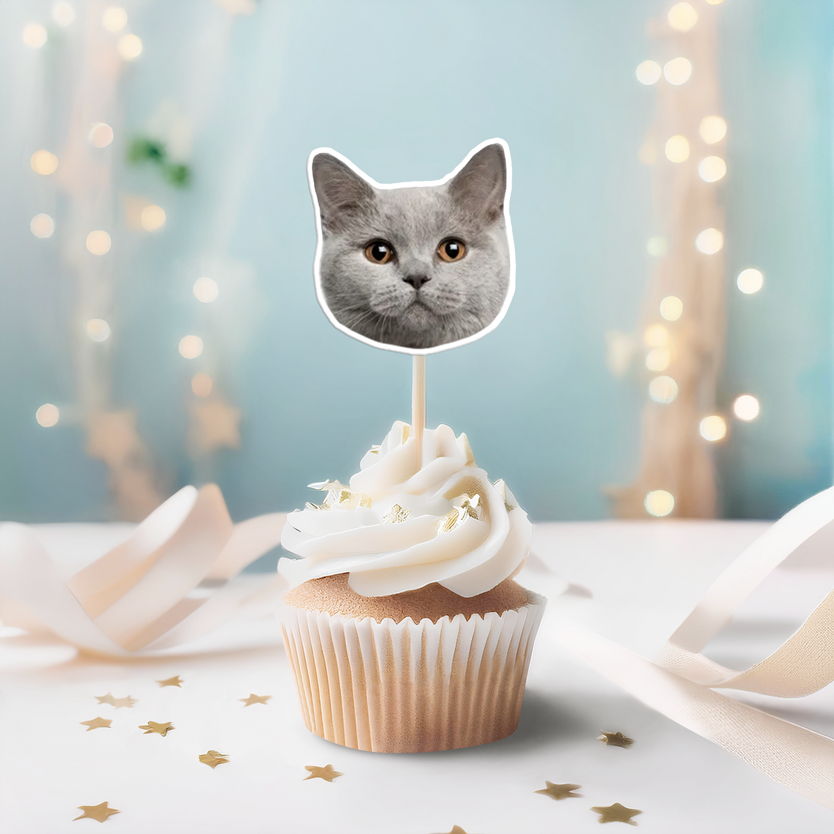 Custom Photo Funny Cat Funny Personalized Decoration Cupcake Toppers HA75 891988