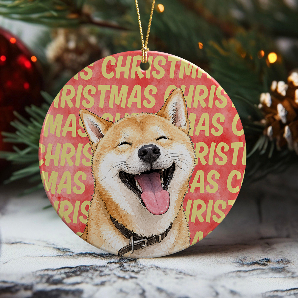 Custom Photo Christmas Ceramic Ornament, Gifts For Dog Cat Lovers, Dog Dad And Mom, Cat Owners TH10 170681