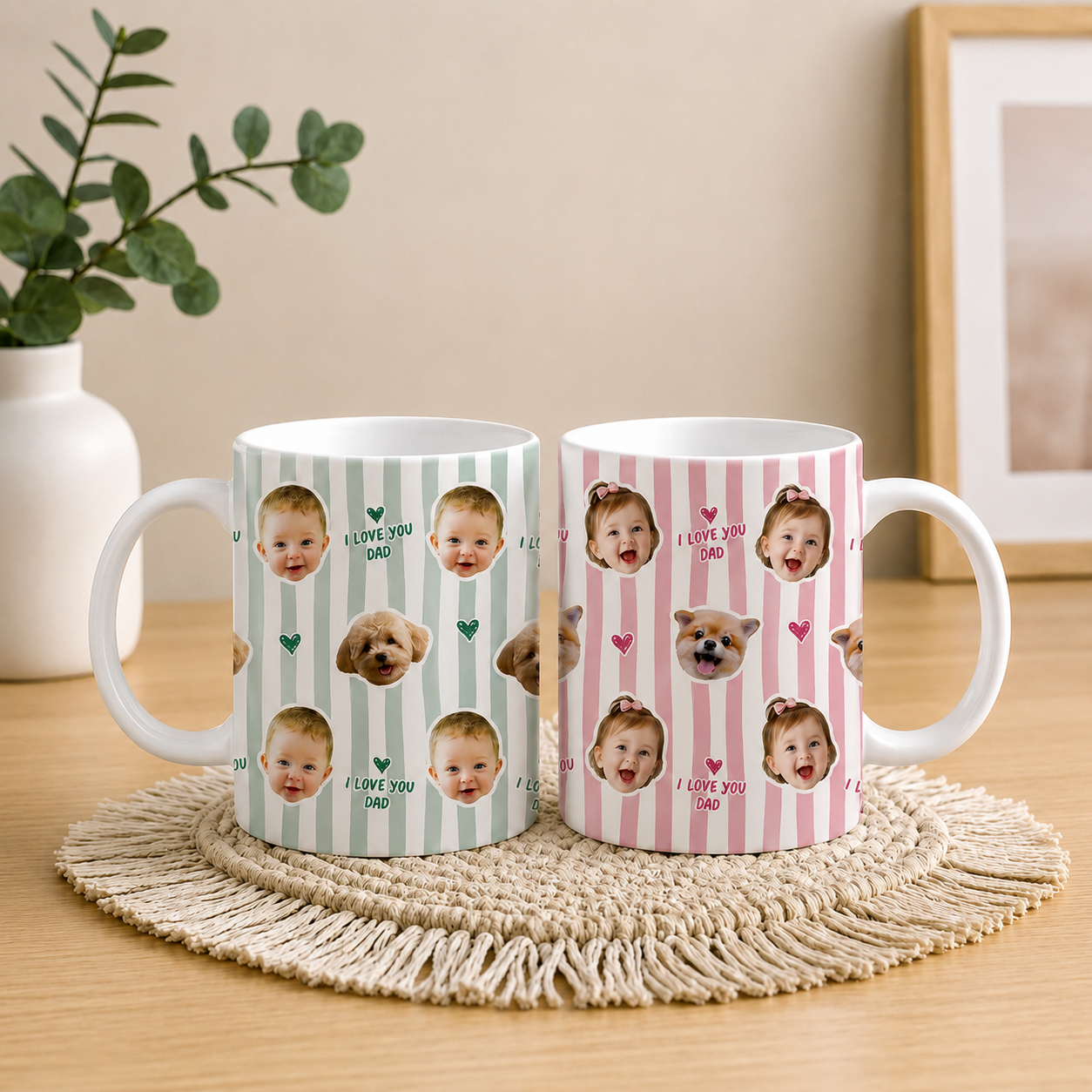 Custom Face Photo I Love You Mug Gift For Mom Dad LM32 899967