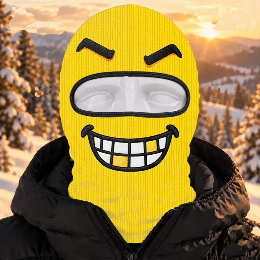 Funny Grinning Face Ski Mask, Yellow Novelty Balaclava Winter Gift LM32 670331