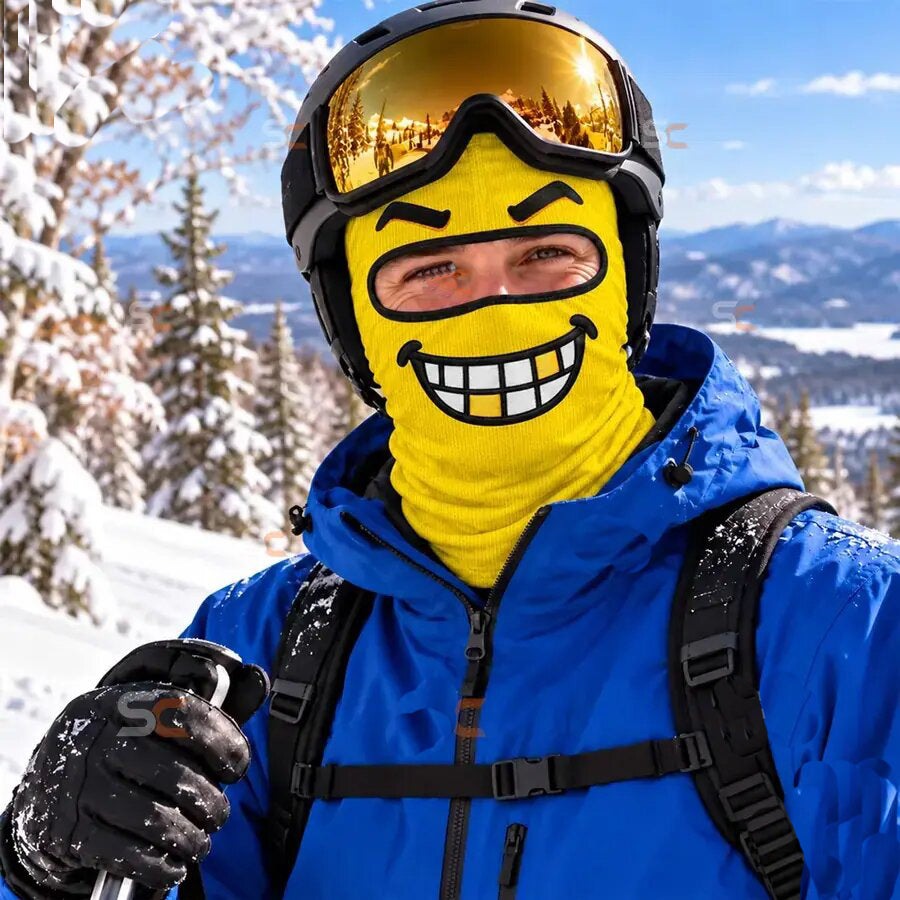Funny Grinning Face Ski Mask, Yellow Novelty Balaclava Winter Gift LM32 670331