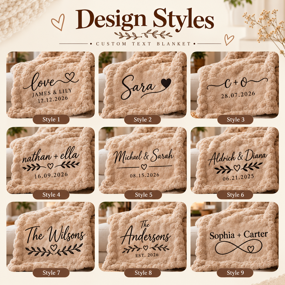 Personalized Embroidered Name Plush Throw Blanket, Gift for Her, Housewarming Gift LM32 670619