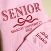 Custom Senior With Coquette Bow Sleeve Embroidered Sweatshirt LM32 893099