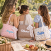 Personalized Crochet Name Quilted Heart Tote Bag with Lace Ribbon LM32 670085