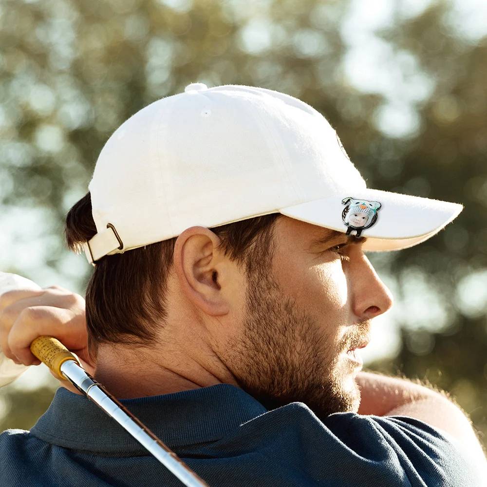 Personalised Photo Golf Ball Marker with Magnetic Hat Clip with Name Birthday Father's Day Gift for Golf Lover HO82 900624