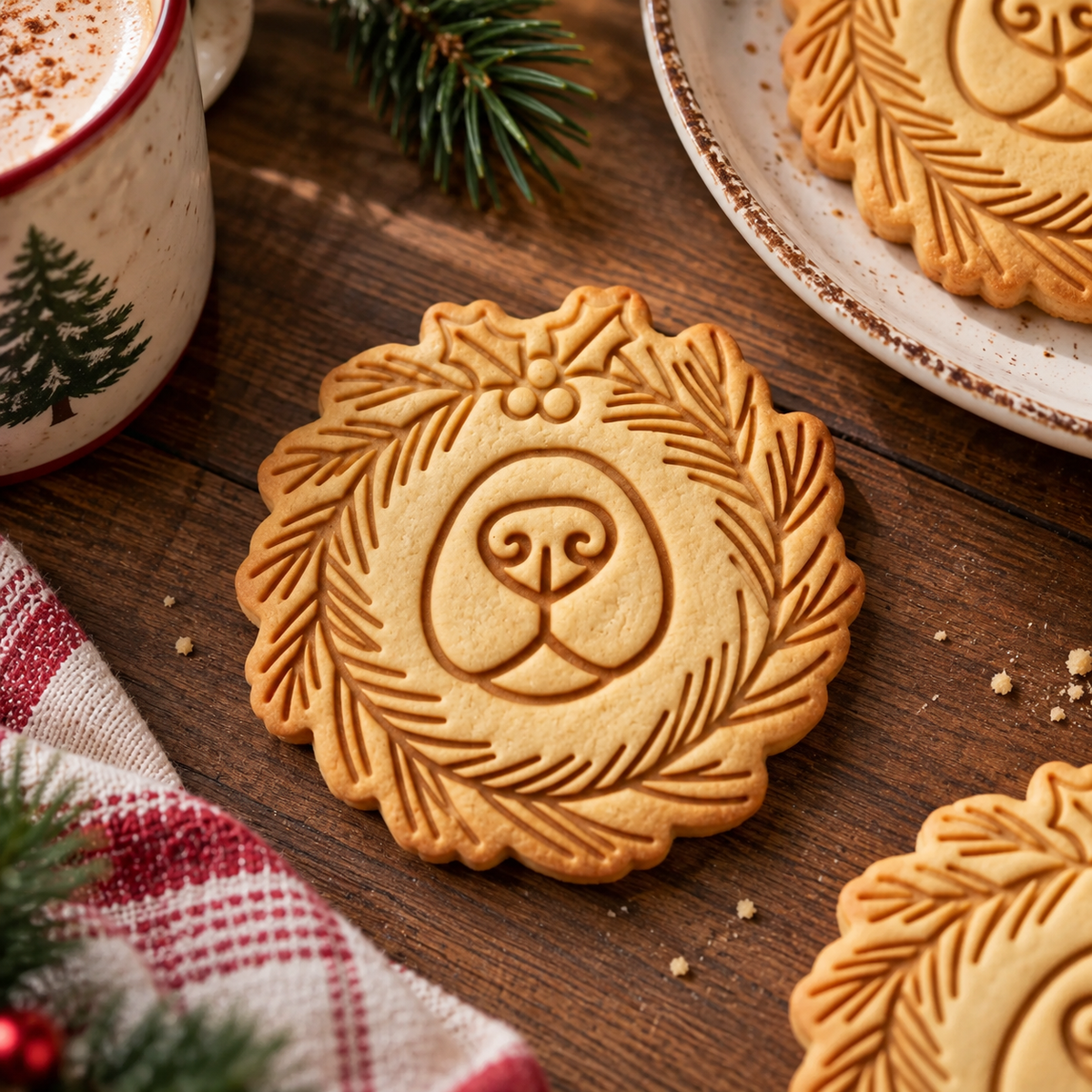 Personalized Christmas Dog Nose Wreath Cookie Stamp For Dog Lovers LM32 670719