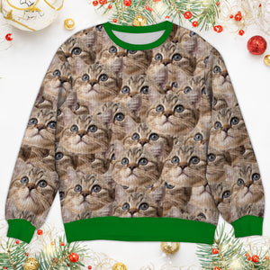 Custom Photo Face Pawsitive Ugly Sweater For Cat Lovers N304 HA75 891384