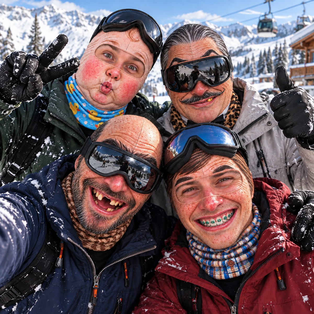 Funny Face Ski Mask Balaclava, Novelty Winter Snowboarding Mask Gift LM32 670333