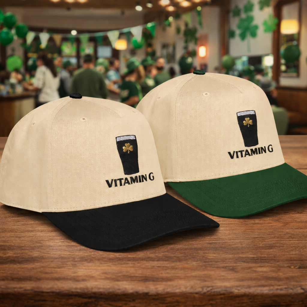 Vitamin G Funny Irish Drinking Beer Embroidered Effect AOP Cap - Patrick's Day Hat LM32 899197
