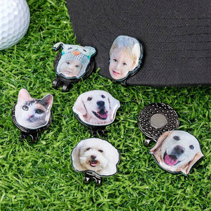 Personalised Photo Golf Ball Marker with Magnetic Hat Clip with Name Birthday Father's Day Gift for Golf Lover HO82 900624
