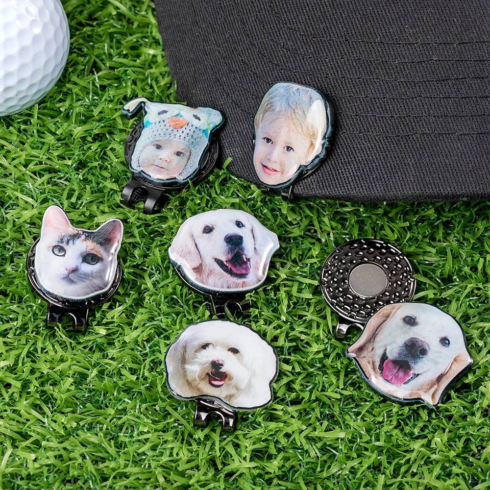 Personalised Photo Golf Ball Marker with Magnetic Hat Clip with Name Birthday Father's Day Gift for Golf Lover HO82 900624