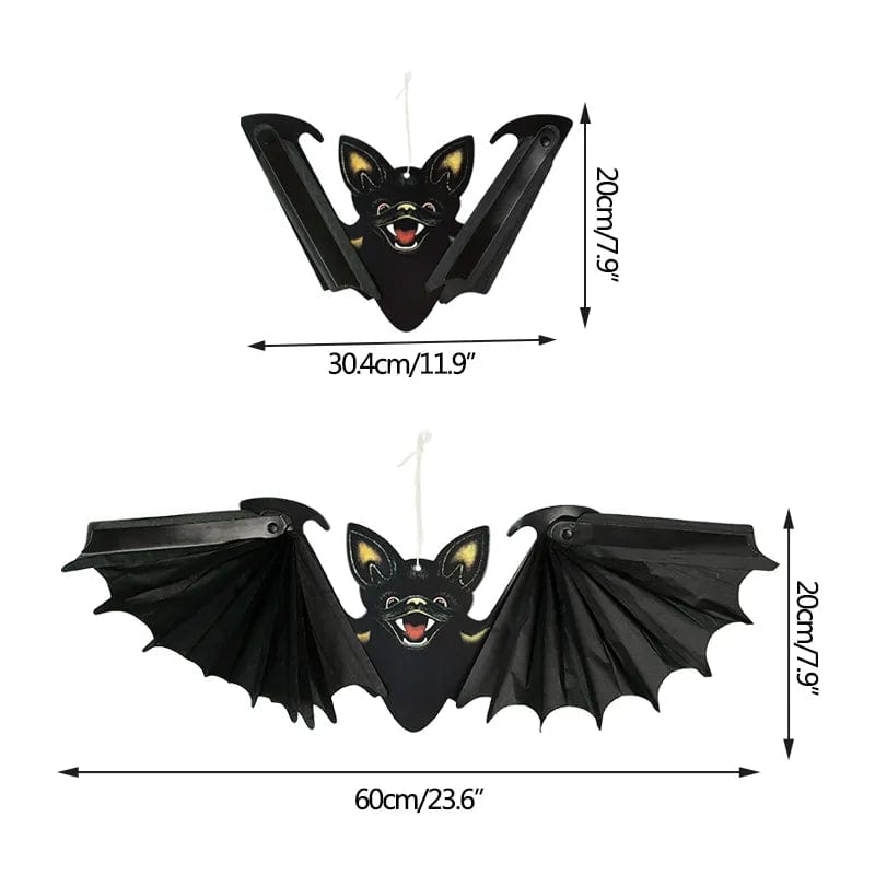 GeckoCustom 1/2Pcs Halloween Paper Bat Hanging Ornament Props for Halloween Decoration Festival Party Bar Haunted House Decor Indoor Outdoor