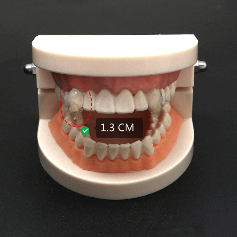 GeckoCustom 1 Pair Vampire Teeth Fangs Dentures Props Halloween Costume Props False Teeth Solid Glue Denture Adhesive Halloween Party Decor 1.3cm no glue