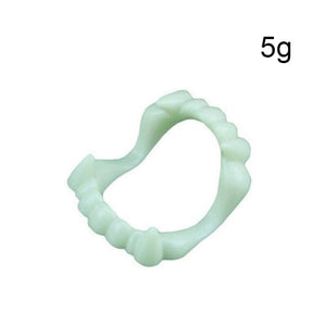 GeckoCustom 1 Pair Vampire Teeth Fangs Dentures Props Halloween Costume Props False Teeth Solid Glue Denture Adhesive Halloween Party Decor 6