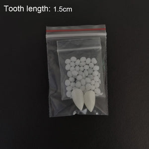 GeckoCustom 1 Pairs Halloween Teeth Fangs Dentures Props Party Costume DIY Cosplay  Horror 5g Glue Friends Gifts Cosplay Witch False Fangs 1.5CM